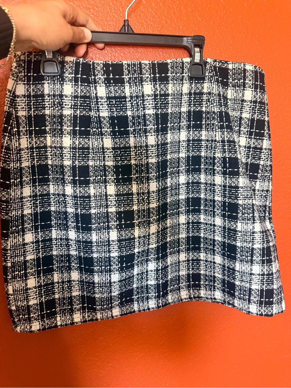 Lulu's Black and White Plaid Tweed Mini Skirt - Picture 1 of 2